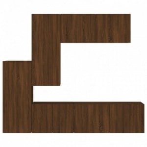 5 darab barna tölgyszínű szerelt fa TV-bútor