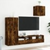 4 darab füstös tölgy színű szerelt fa TV-bútor