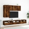 5 darab füstös tölgy színű szerelt fa fali TV-szekrény