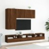 5 darab barna tölgyszínű szerelt fa fali TV-szekrény
