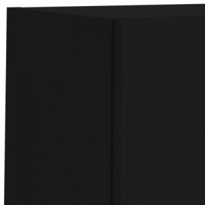 4 darab fekete szerelt fa fali TV-bútor LED-del