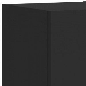 4 darab fekete falra szerelhető TV-szekrény LED-del