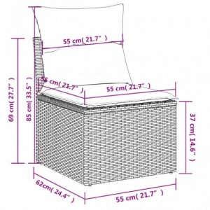 7 részes barna polyrattan kerti ülőgarnitúra párnákkal