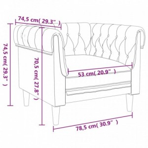 Sötétszürke szövet Chesterfield kanapé