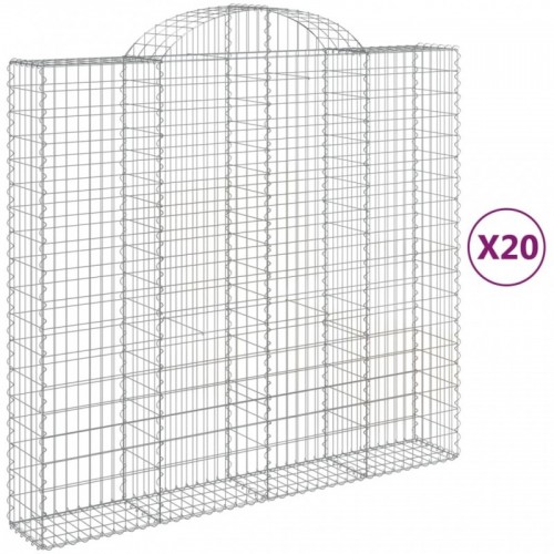 20 db íves horganyzott vas gabion kosár 200x50x180|200 cm