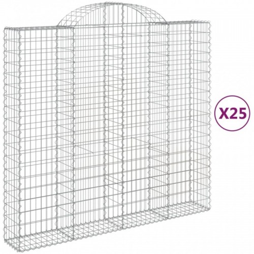 25 db íves horganyzott vas gabion kosár 200x50x180|200 cm