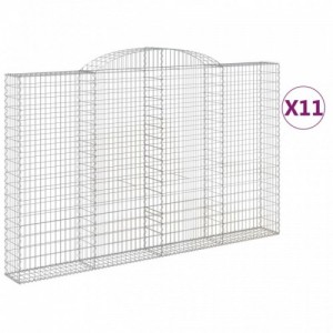 11 db íves horganyzott vas gabion kosár 300x30x180|200 cm