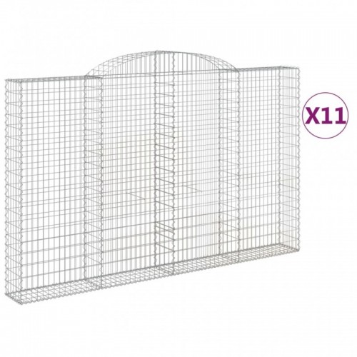 11 db íves horganyzott vas gabion kosár 300x30x180|200 cm