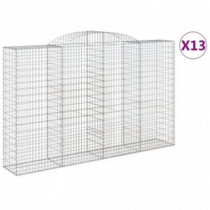 13 db íves horganyzott vas gabion kosár 300x50x180|200 cm