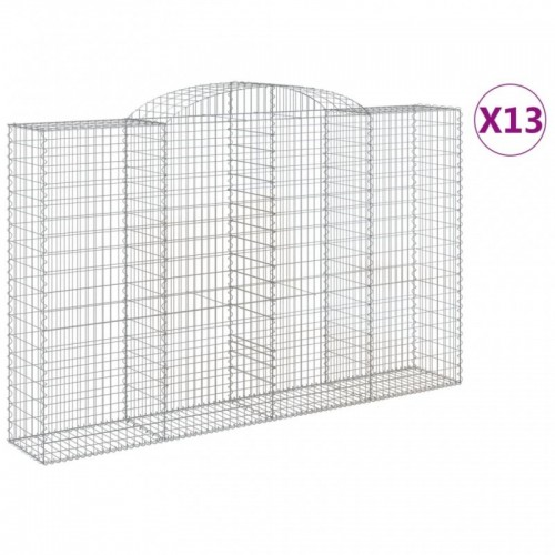 13 db íves horganyzott vas gabion kosár 300x50x180|200 cm