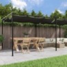 Antracitszürke pergola behúzható tetővel 589 x 292 x 230 cm