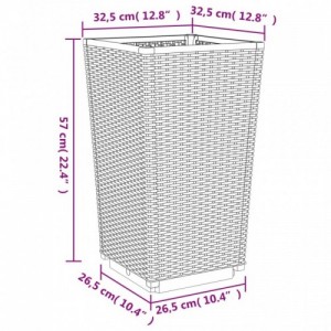 4 db szürke polipropilén kerti ültetőláda 32,5 x 32,5 x 57 cm