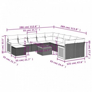 12 részes bézs polyrattan kerti ülőgarnitúra párnákkal