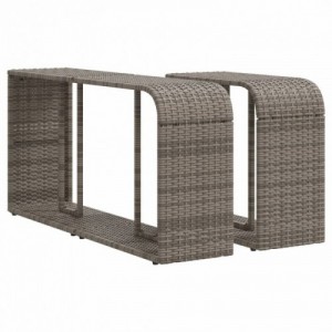 10 részes szürke polyrattan kerti ülőgarnitúra párnákkal