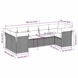 7 részes barna polyrattan kerti ülőgarnitúra párnákkal