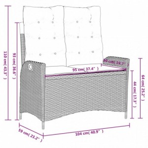 2 részes szürke polyrattan kerti étkezőgarnitúra párnákkal