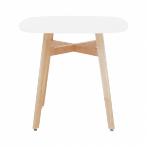 Étkezőasztal, fehér|természetes fa, 80x80 cm, DEJAN 3 NEW