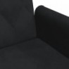 2 személyes fekete bársony kanapéágy párnával|lábtartóval