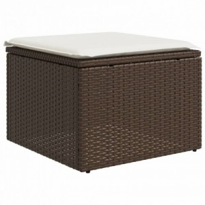 10 részes barna polyrattan kerti ülőgarnitúra párnákkal