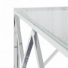 Üveg és rozsdamentes acél dohányzóasztal 80x80x40 cm