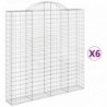 6 db íves horganyzott vas gabion kosár 200x30x200|220 cm