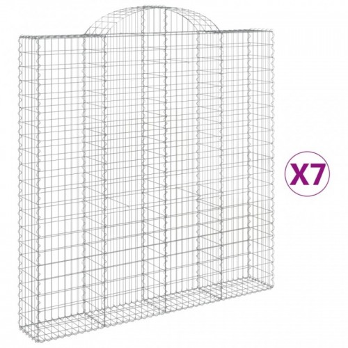 7 db íves horganyzott vas gabion kosár 200x30x200|220 cm