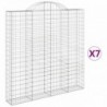 7 db íves horganyzott vas gabion kosár 200x30x200|220 cm