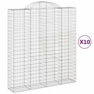 10 db íves horganyzott vas gabion kosár 200x50x220|240 cm