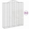 12 db íves horganyzott vas gabion kosár 200x50x220|240 cm