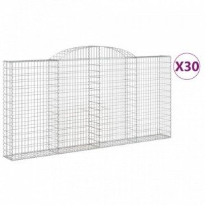 30 db íves horganyzott vas gabion kosár 300x30x140|160 cm