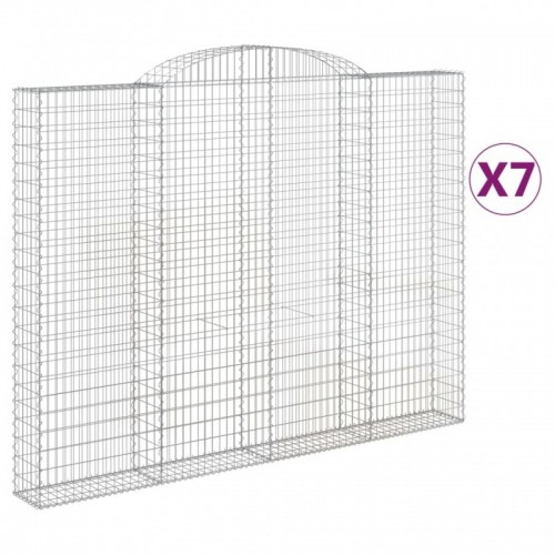 7 db íves horganyzott vas gabion kosár 300x30x220|240 cm