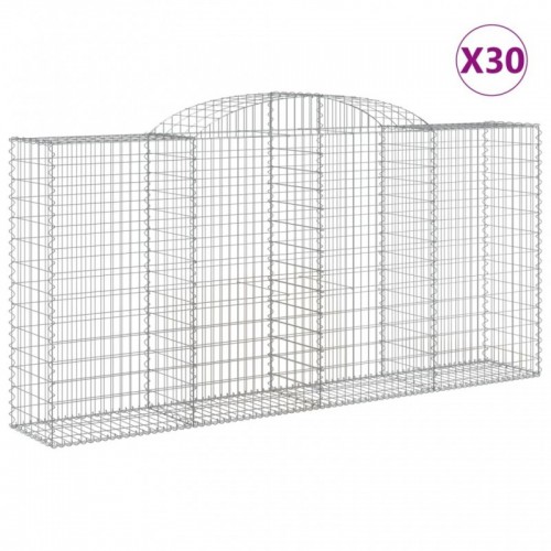 30 db íves horganyzott vas gabion kosár 300x50x140|160 cm