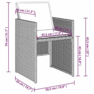 4 db világosszürke polyrattan kerti szék párnával