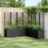 Fekete polipropilén rácsos kerti ültetőláda 160 x 160 x 140 cm