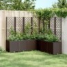 Barna polipropilén rácsos kerti ültetőláda 160 x 160 x 140 cm