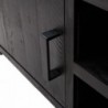 Fekete tömör fenyőfa TV-szekrény 110x35x48 cm