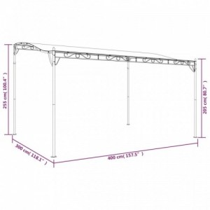 Tópszínű szövet és acél pavilon 4 x 3 m 180 g|m²