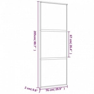 Aranyszínű ESG tejüveg és alumínium tolóajtó 76 x 205 cm