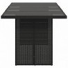 Fekete polyrattan üveglapos kerti asztal 190x80x74 cm