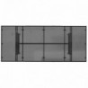 Fekete polyrattan üveglapos kerti asztal 190x80x74 cm
