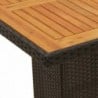 Fekete polyrattan akácfa lapos kerti asztal 190 x 80 x 74 cm