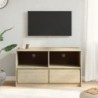 SAUDA tölgyszínű tömör fenyőfa TV-szekrény 99 x 43 x 55 cm