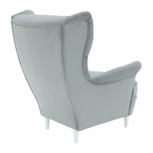 Füles fotel, világosszürke|fehér, RUFINO 3 NEW