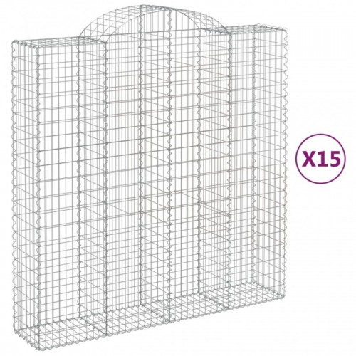 15 db íves horganyzott vas gabion kosár 200x50x200|220 cm