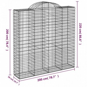 15 db íves horganyzott vas gabion kosár 200x50x200|220 cm