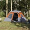 6 személyes szürke-narancs gyorskioldó vízálló családi sátor