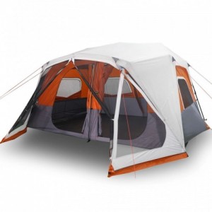 10 személyes szürke-narancs LED-es felugró családi sátor