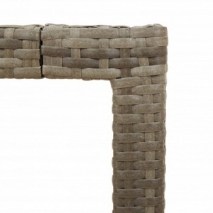 Szürke polyrattan üveglapos kerti asztal 90 x 90 x 75 cm