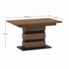 Széthúzható étkezőasztal, bolzano tölgy|fekete, 140-180x86 cm, DELIS S