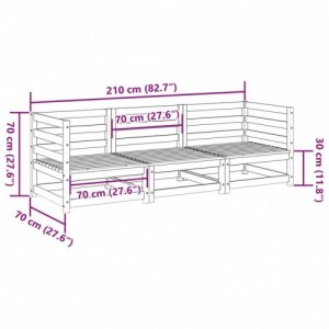3 részes impregnált fenyőfa kerti kanapészett